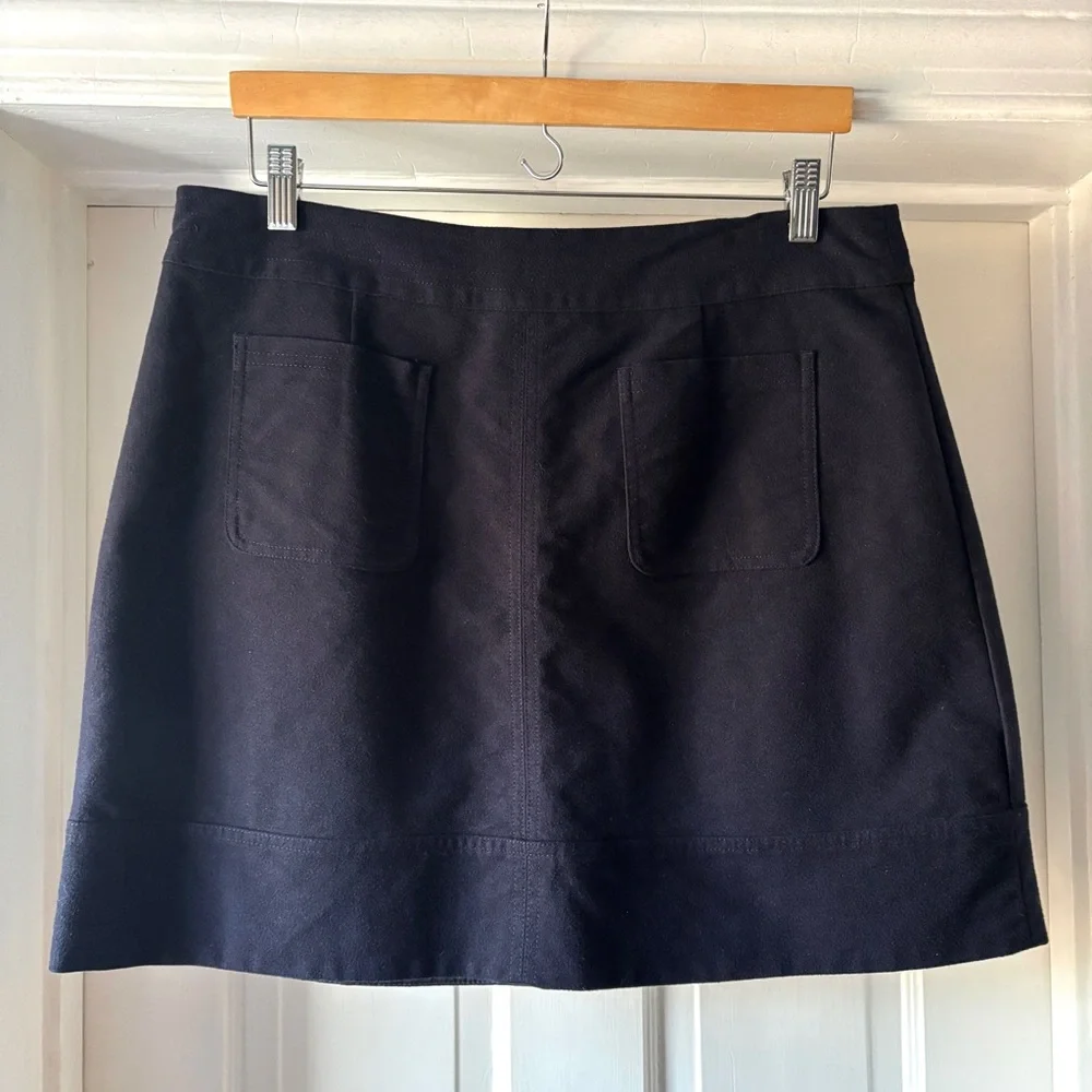Boden Dorchester Patch Pocket Stretch Cotton Mini Skirt Navy Size 10P
